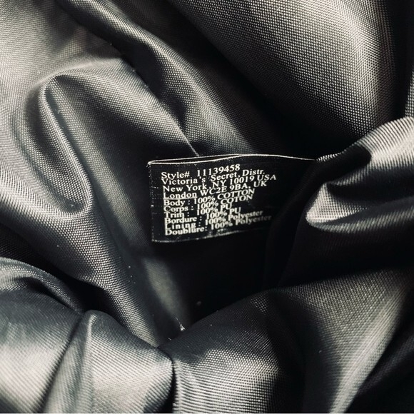 Victoria’s Secret Weekend Tote Bag Black Pink Canvas Travel Shopper Excellent - Picture 7 of 7